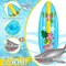 3 Pcs Inflatable Surf Board and Shark Luau Decoration Include 2 Pcs 38.9 in Shark Pool Toy and 60 in Inflatable Surfboard Decor Party Decorations for Adults Boys Girls Surf Beach Party